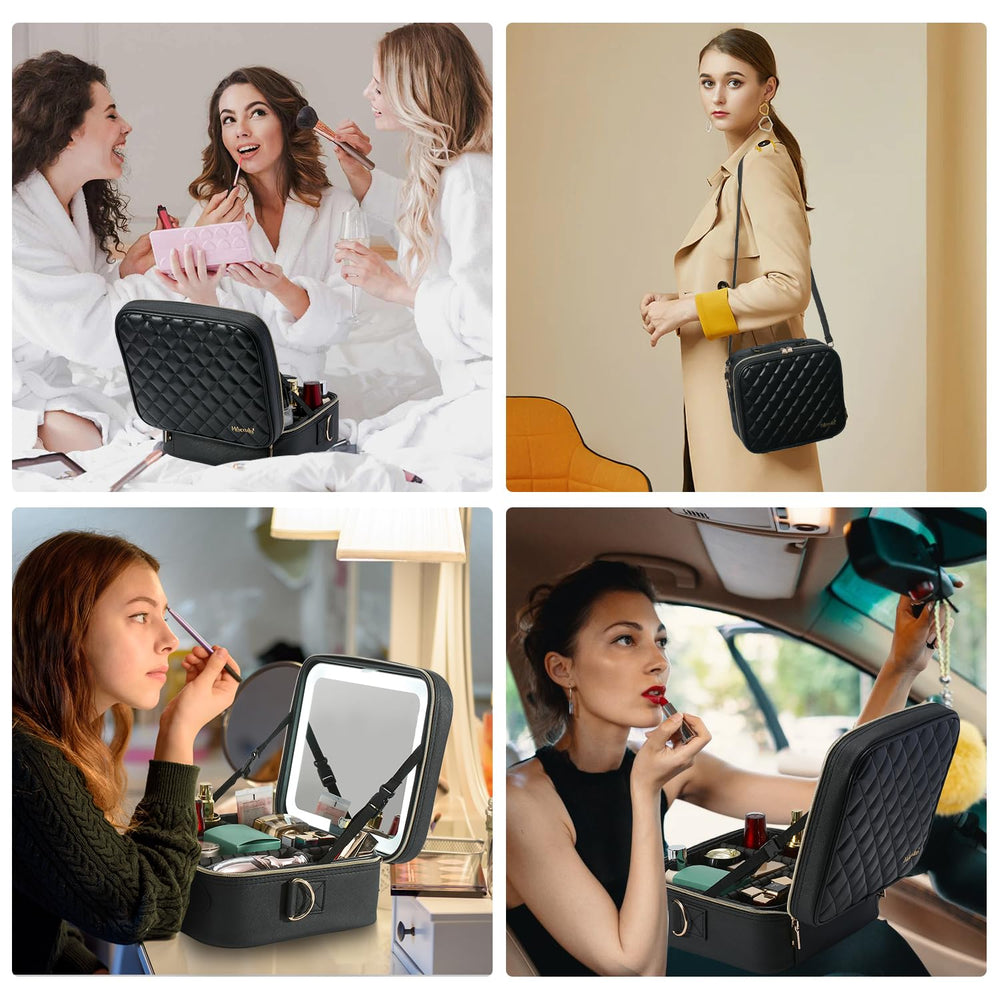 Mocado travel makeup bag premium synthetic leather shields contents from splashes while staying easy to wipe.