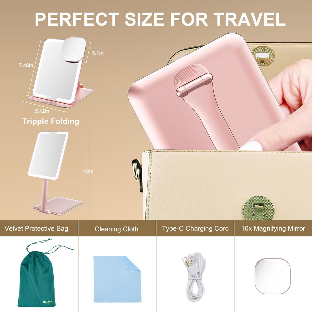 Mocado travel makeup mirror light 180 degree adjustable for custom angles