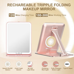 Mocado travel makeup mirror light 58 LEDs for bright adjustable illumination