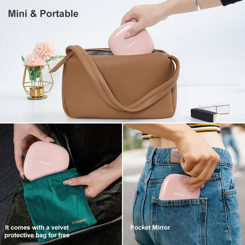 Mocado purse-friendly mirror fits into handbag for quick touch-ups