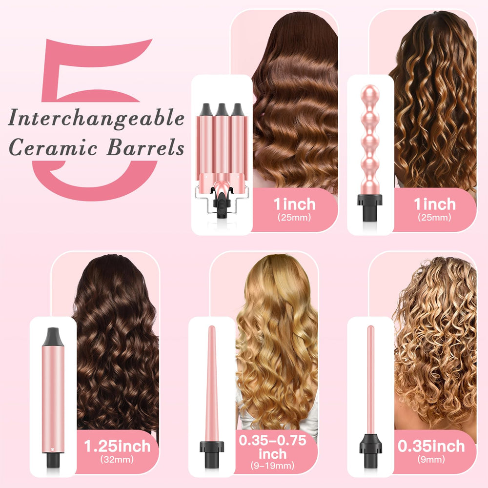MOCEMTRY 1-inch crimper barrel close-up showcases textured waves.