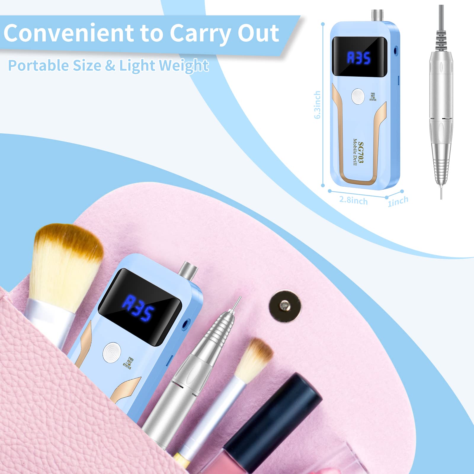 MOCOWIND aluminum handpiece provides low heat and quiet operation during sessions.
