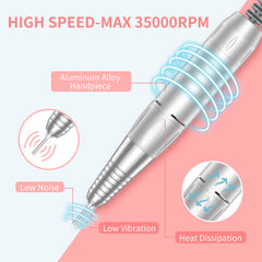MOCOWIND 7-bit kit display highlights versatile tools for manicures and pedicures.