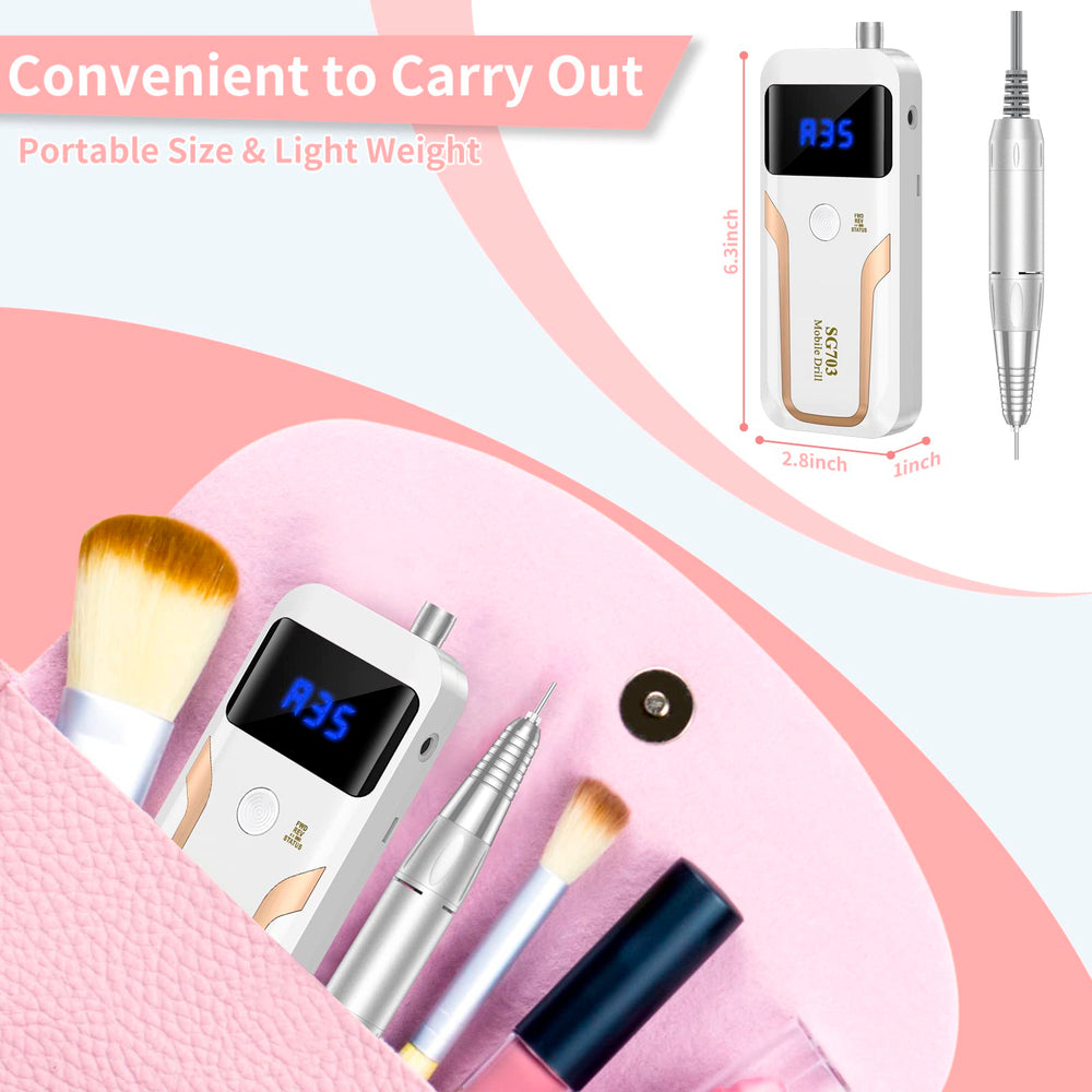 MOCOWIND cordless E-file in use emphasizes precise control for gel polish removal.