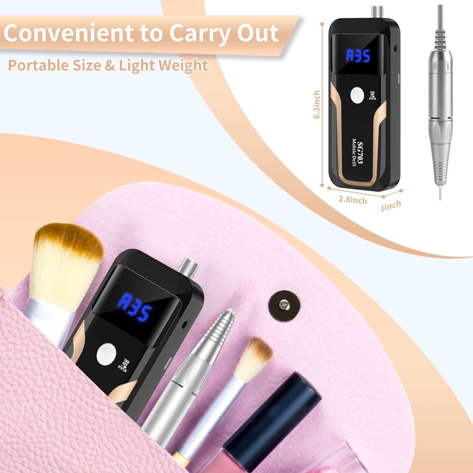 MOCOWIND aluminum handpiece provides low heat and quiet operation for comfortable use.