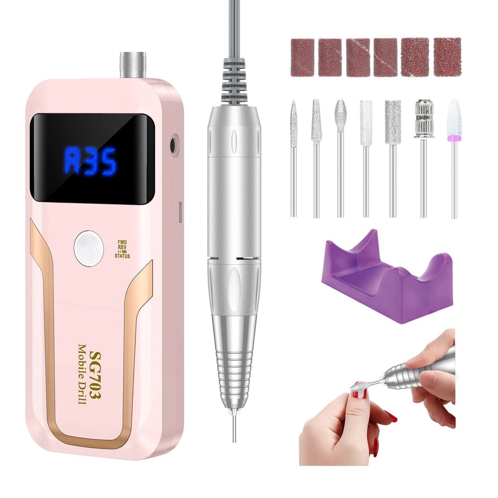 MOCOWIND portable nail drill at 35000 RPM for fast, precise manicures.