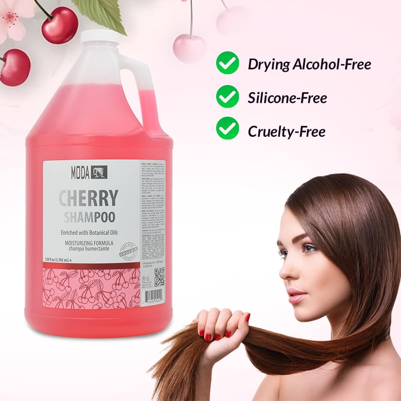 MODA Cherry Shampoo made-in-usa badge—trusted quality since 1987.