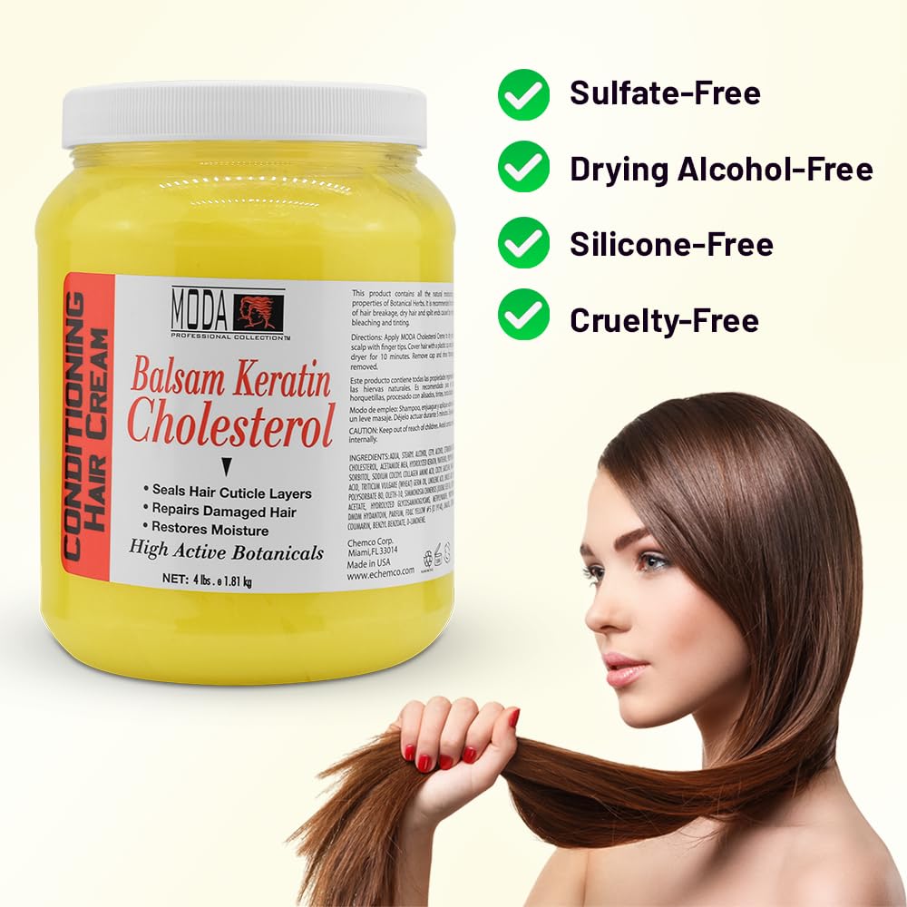 MODA Cholesterol Deep Conditioning Cream texture swatch reveals rich conditioning.