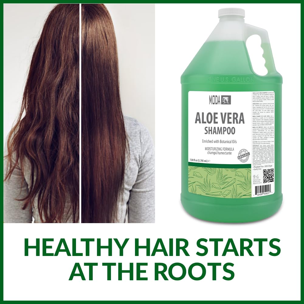 MODA Moisturizing Shampoo aloe vera splash conveys gentle, nourishing care