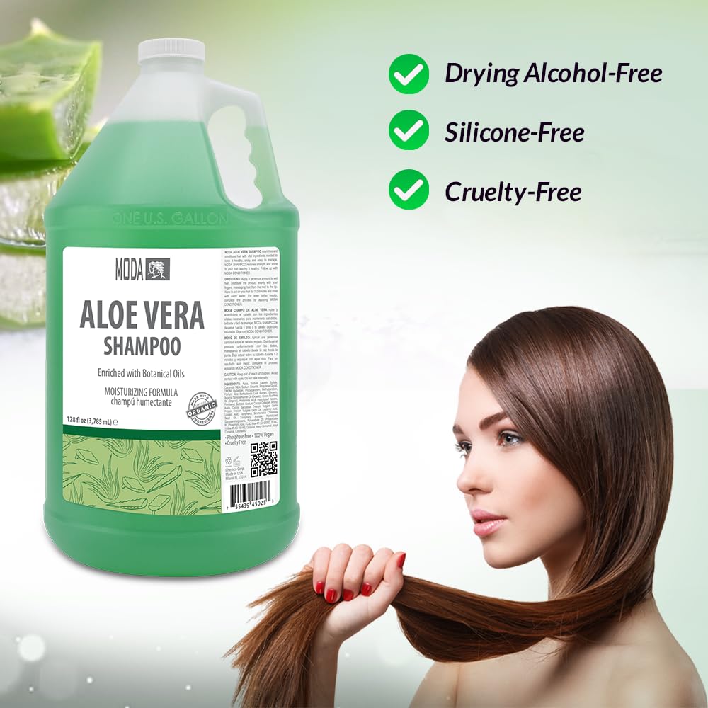 MODA Moisturizing Shampoo rich foam indicates luxurious lather for thorough cleansing