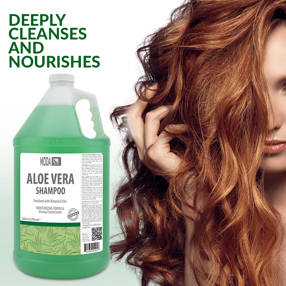 MODA Moisturizing Shampoo USA-made label emphasizes quality and reliable sourcing