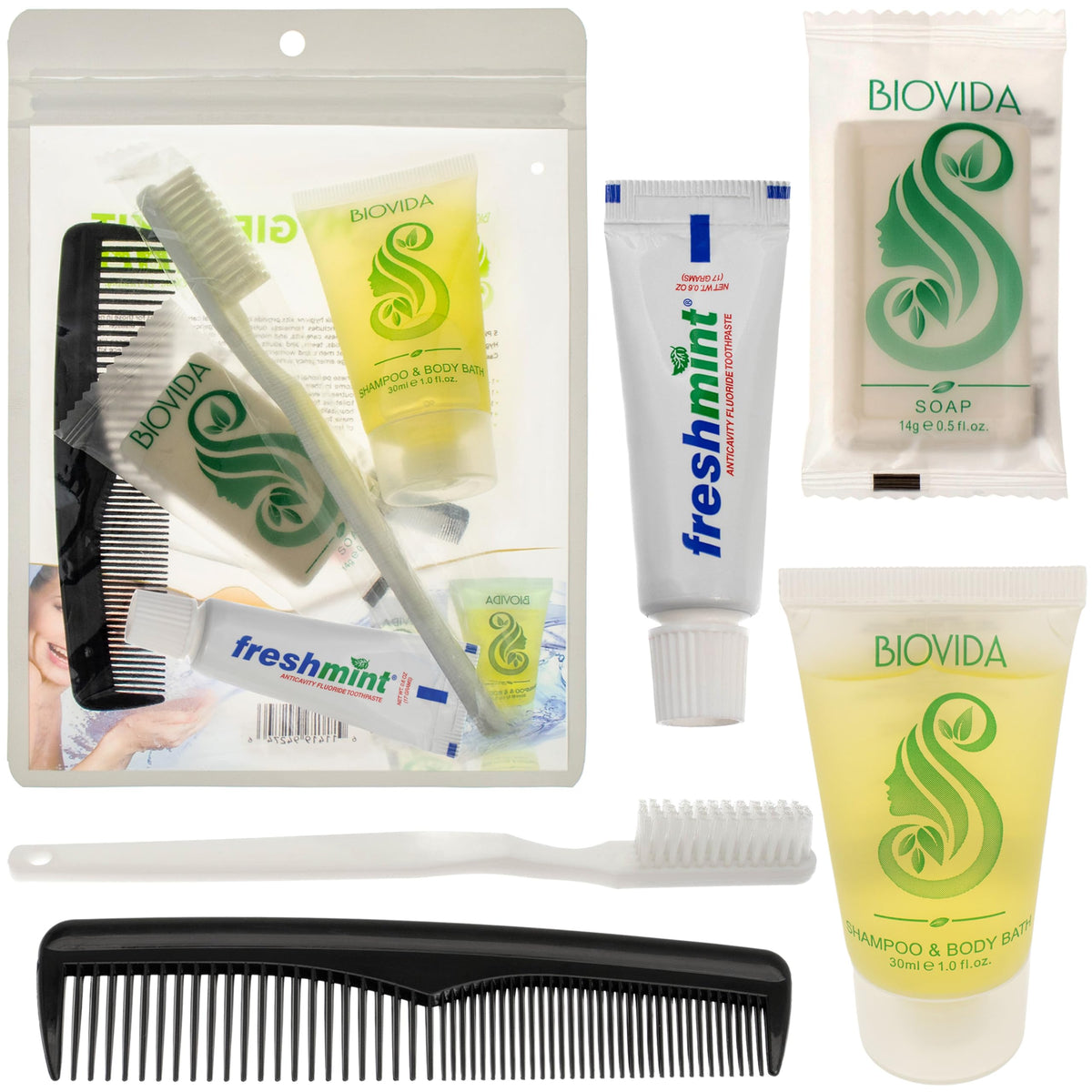Moda West 96 Hygiene Kit bulk-case packaging in a branded zipper bag for donations.