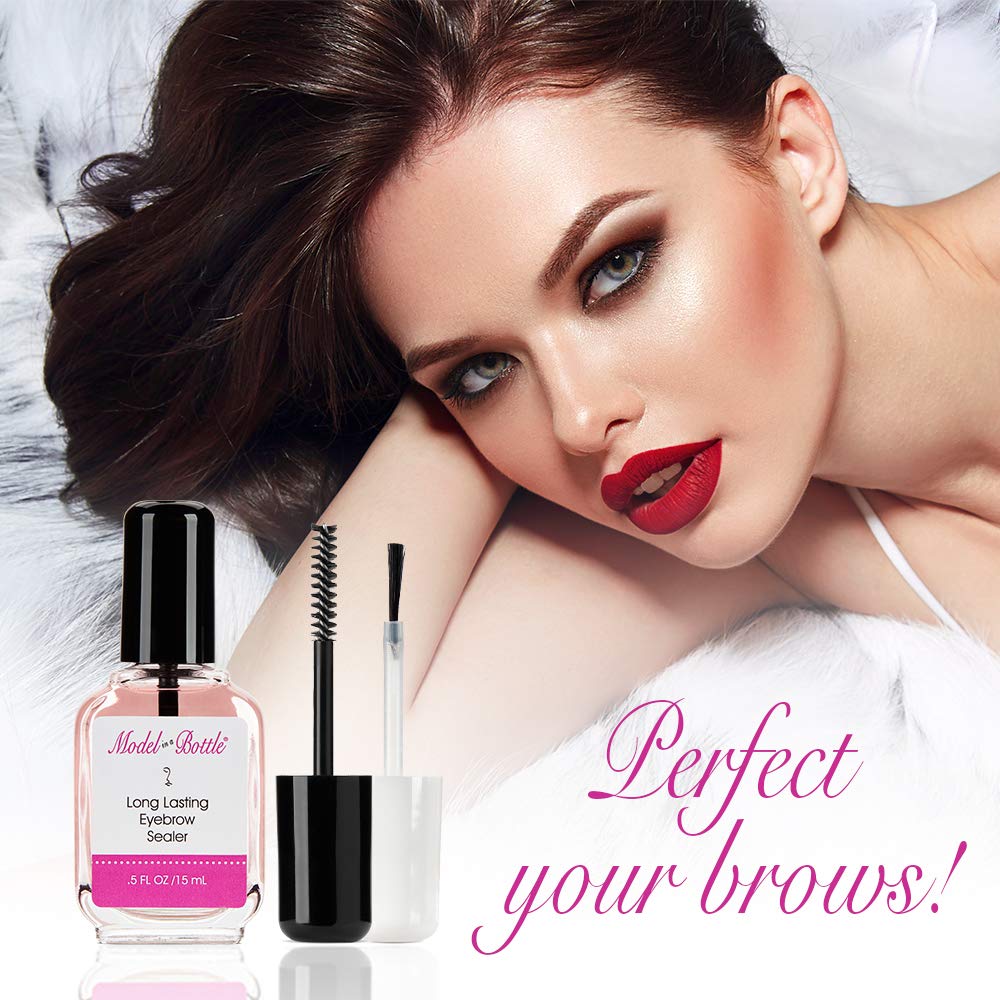 Model in a Bottle Eyebrow Sealer is waterproof for sweat and dew protection.