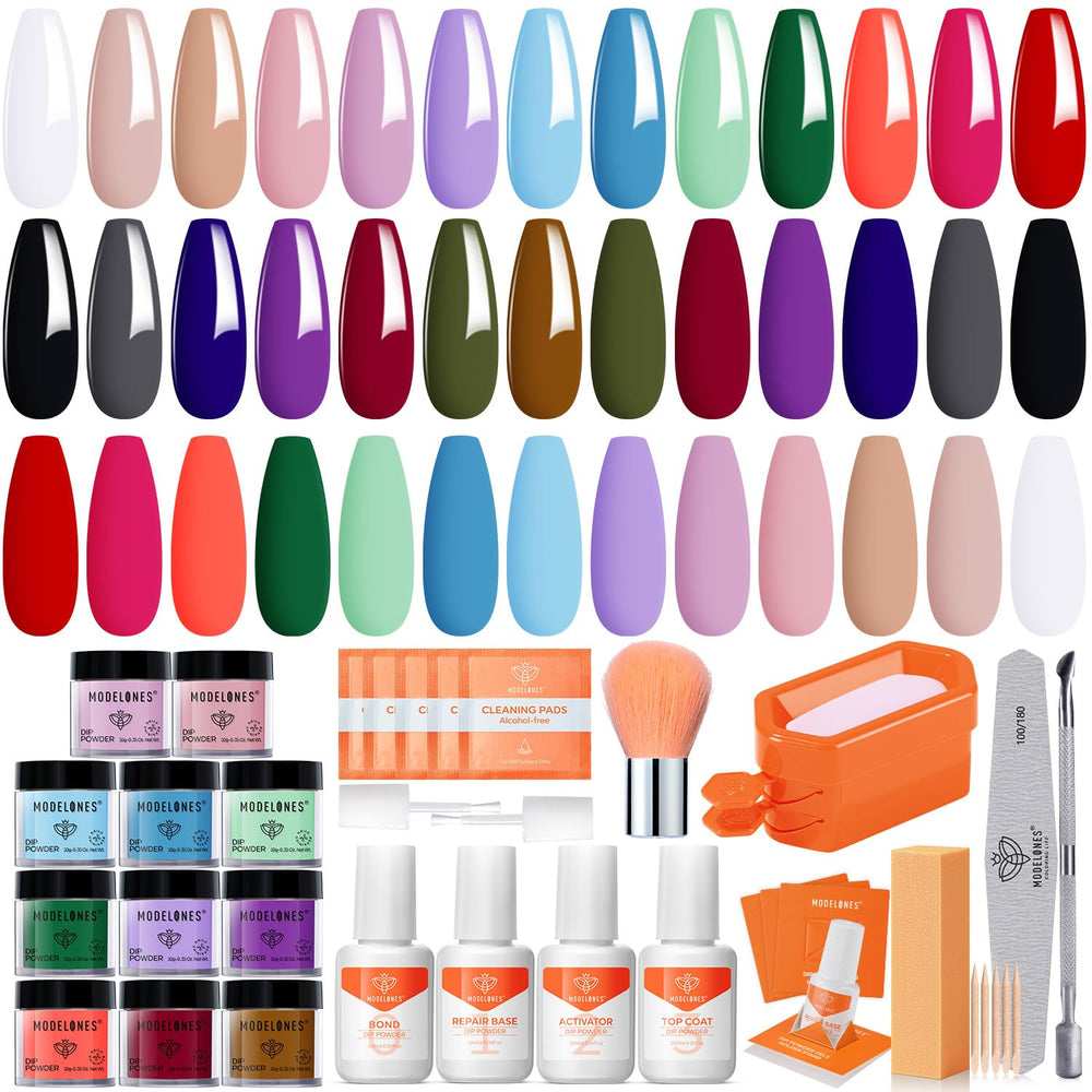 Modelones 20-color dip powder palette for versatile nail art.
