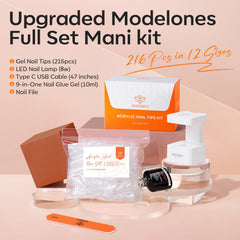 Modelones 216-piece nail tips set with 12 sizes for precise fit
