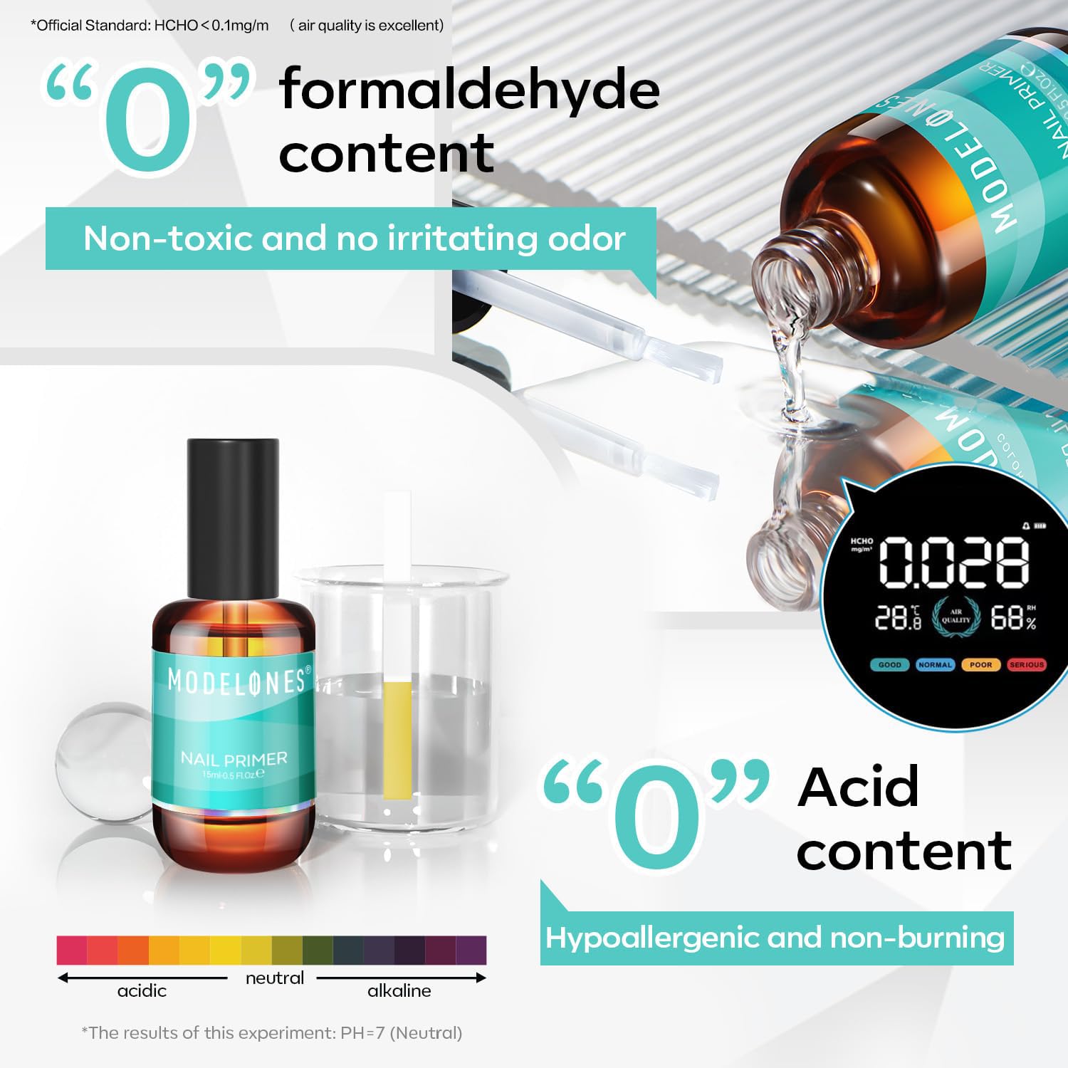Modelones acid-free and HEMA-free formula for safer nail prep