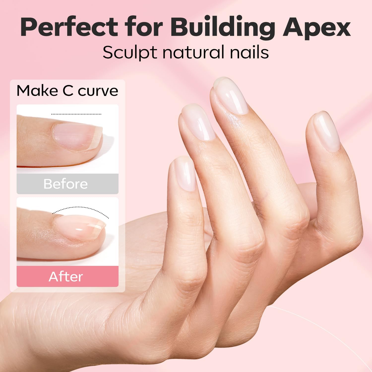 Modelones acid-free primer bonding image showing strong layer between natural nail and gel.