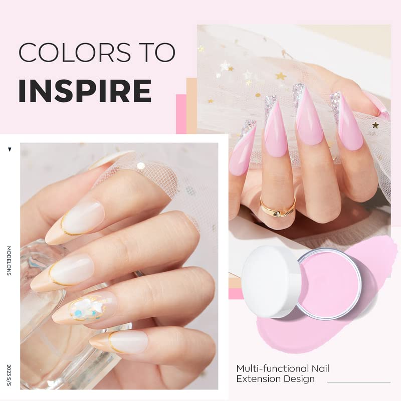 Modelones baby pink acrylic powder for delicate, salon ready manicures at home