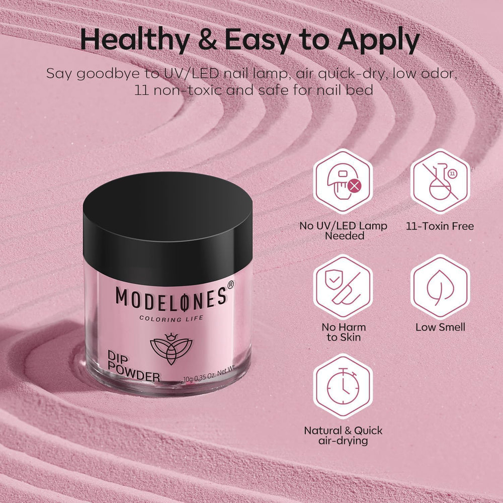 Modelones air-dry finish after dip powder for gel-like shine