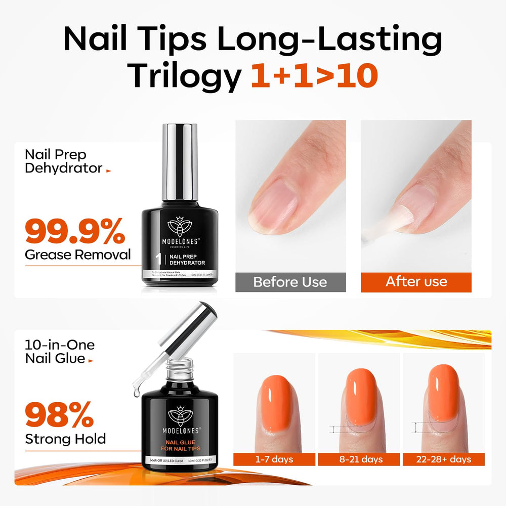 modelones almond nail tips feature half-matte texture that improves grip during glue application.
