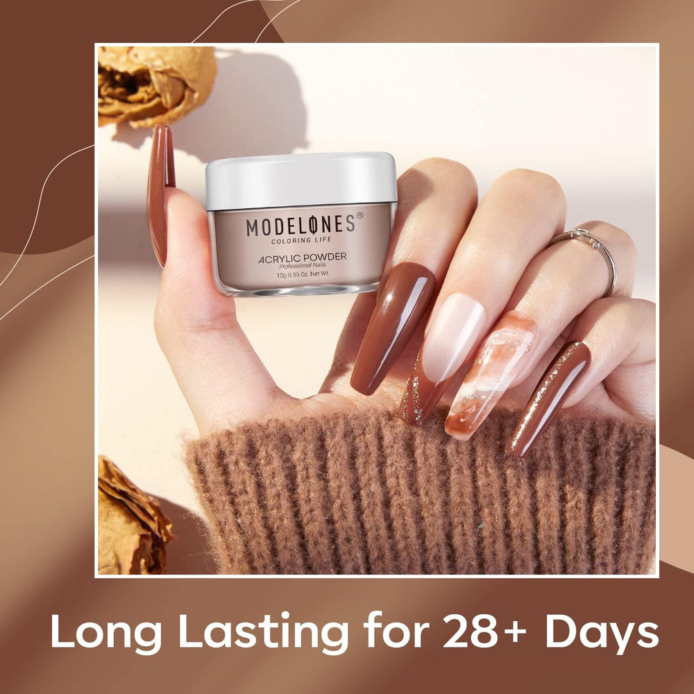 Modelones aplicación de uñas acrílicas sin lámpara para secado natural.