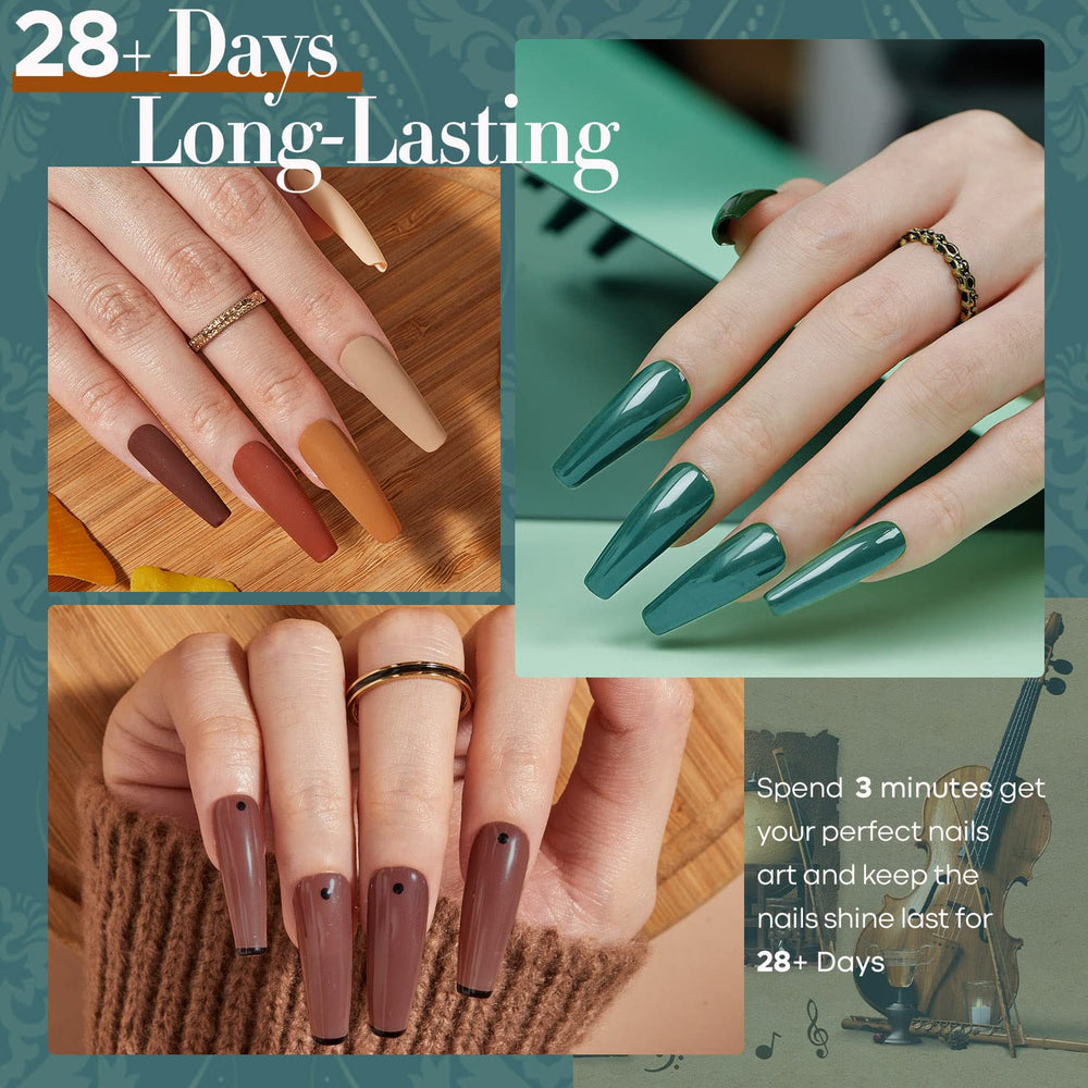 Modelones brown gel polish shade adds warm neutral tone for everyday looks.