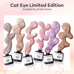 Modelones cat-eye purple-nail-polish adds moody color with holographic sparkle.
