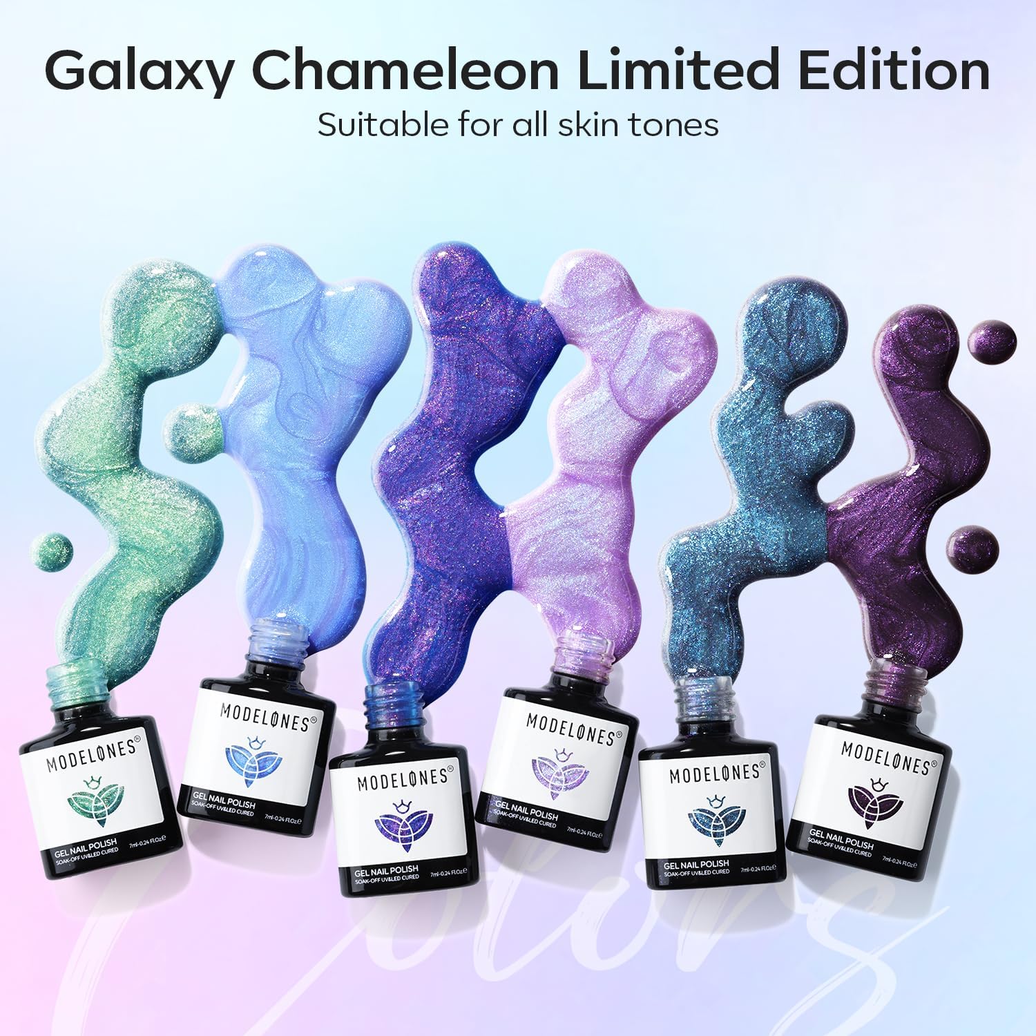 Modelones aurora green glitter reveals polarizing sparkle from different angles.