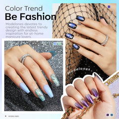 Modelones aurora purple glitter deep multi-tone glow in dim light.