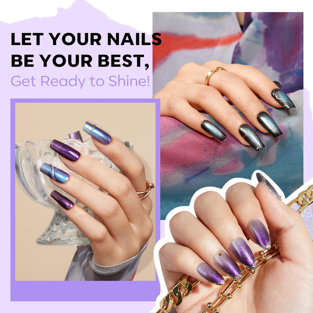 Modelones Chameleon purple holographic shade with kaleidoscopic shine