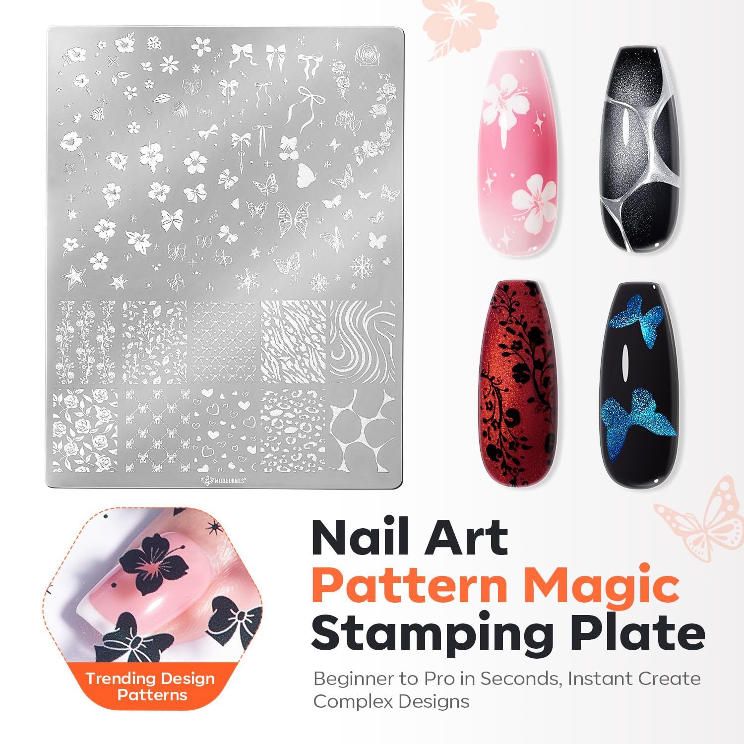 Modelones chrome-powder-proofs add dazzling metallic accents to nail art for luxury finish.