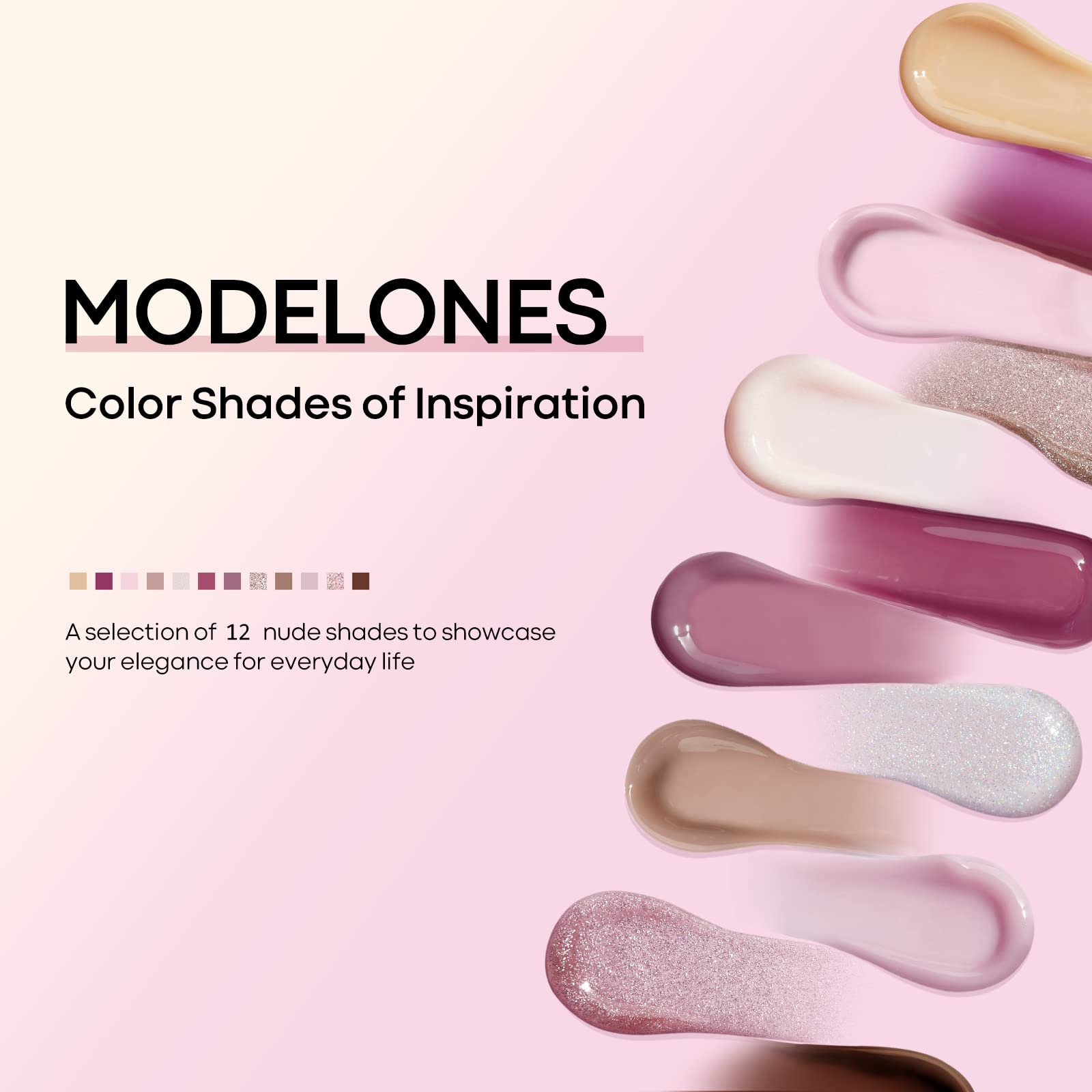 Modelones color-mixing ability enhances nude-pink nail art versatility