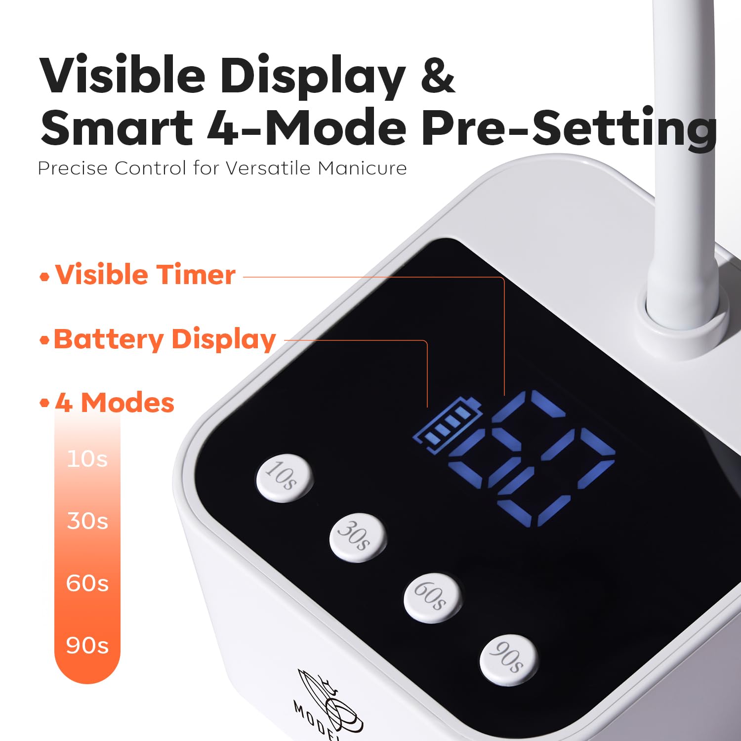 Modelones cordless UV nail lamp stable-base keeps steady during DIY mani