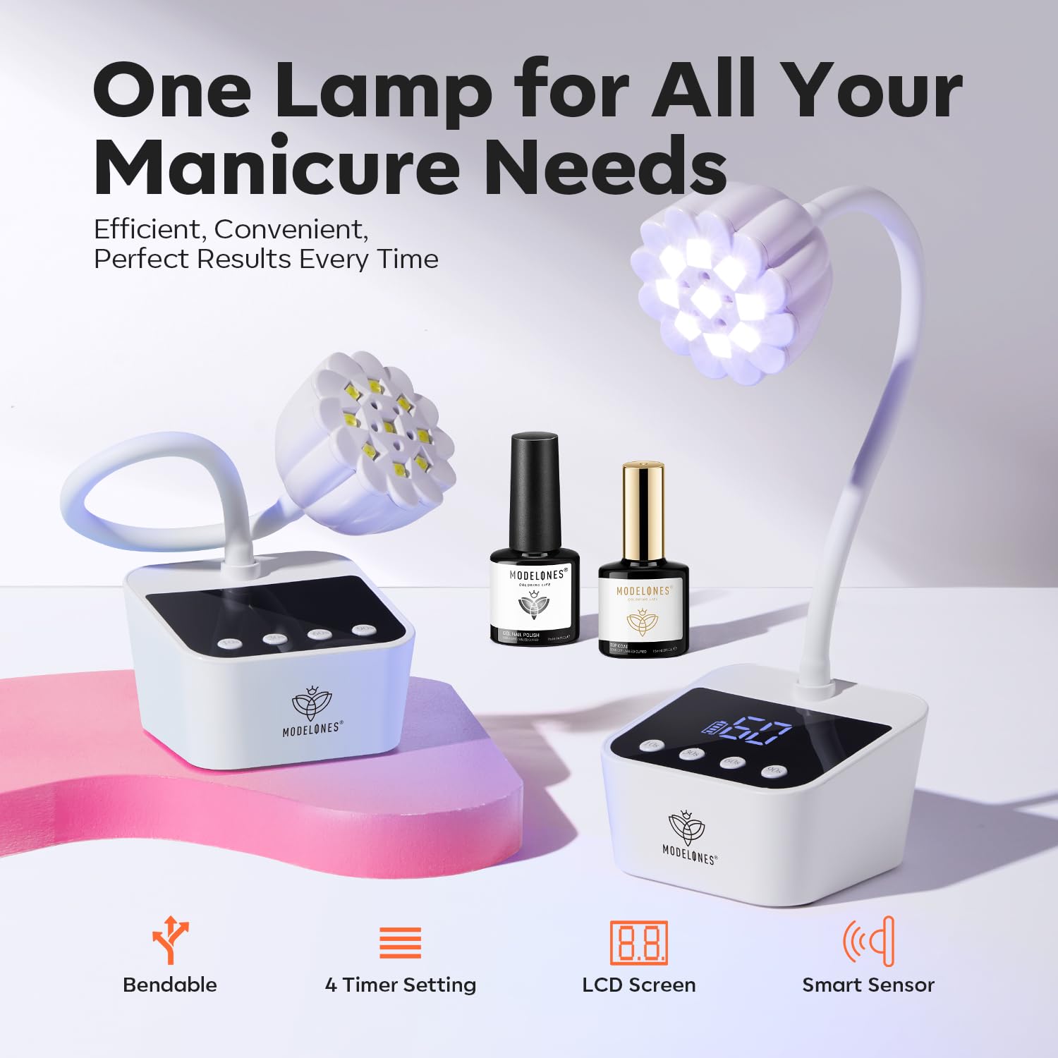 Modelones cordless UV nail lamp compact-use in small spaces for quick cures