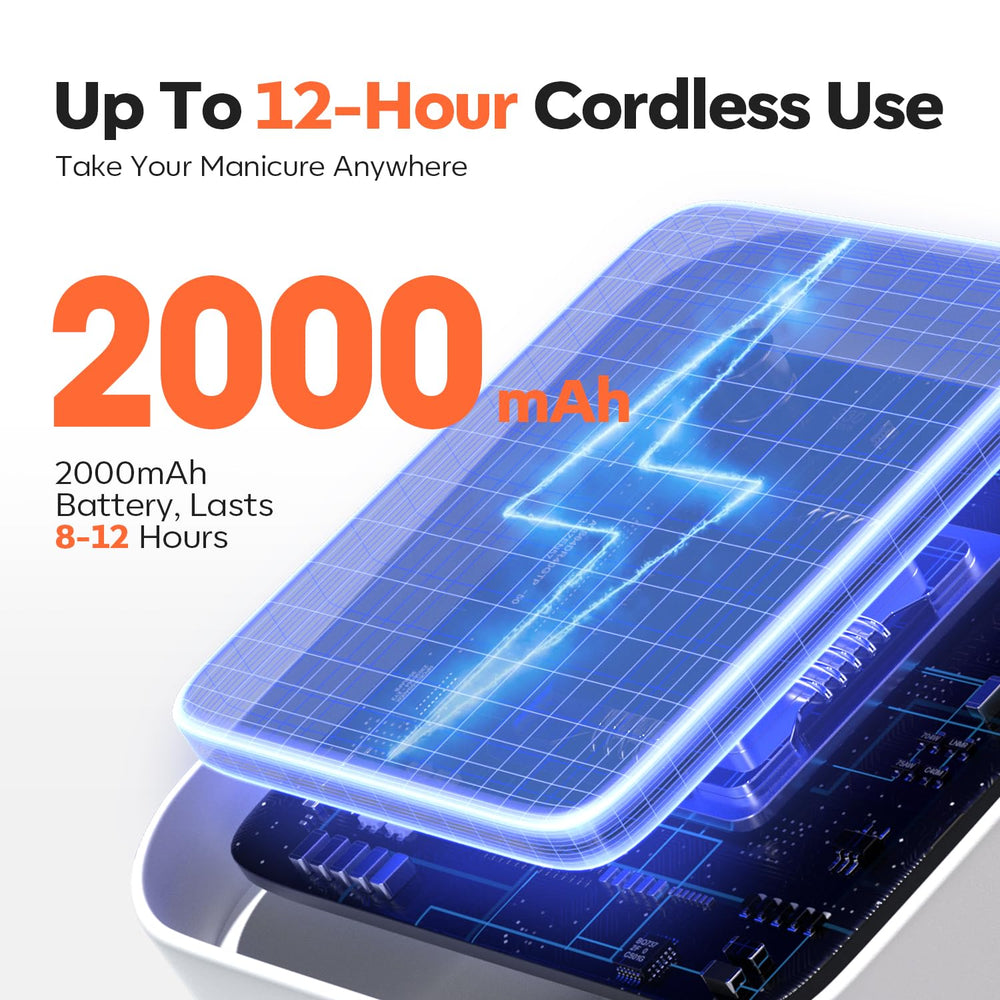 Modelones cordless UV nail lamp front with digital display for quick curing