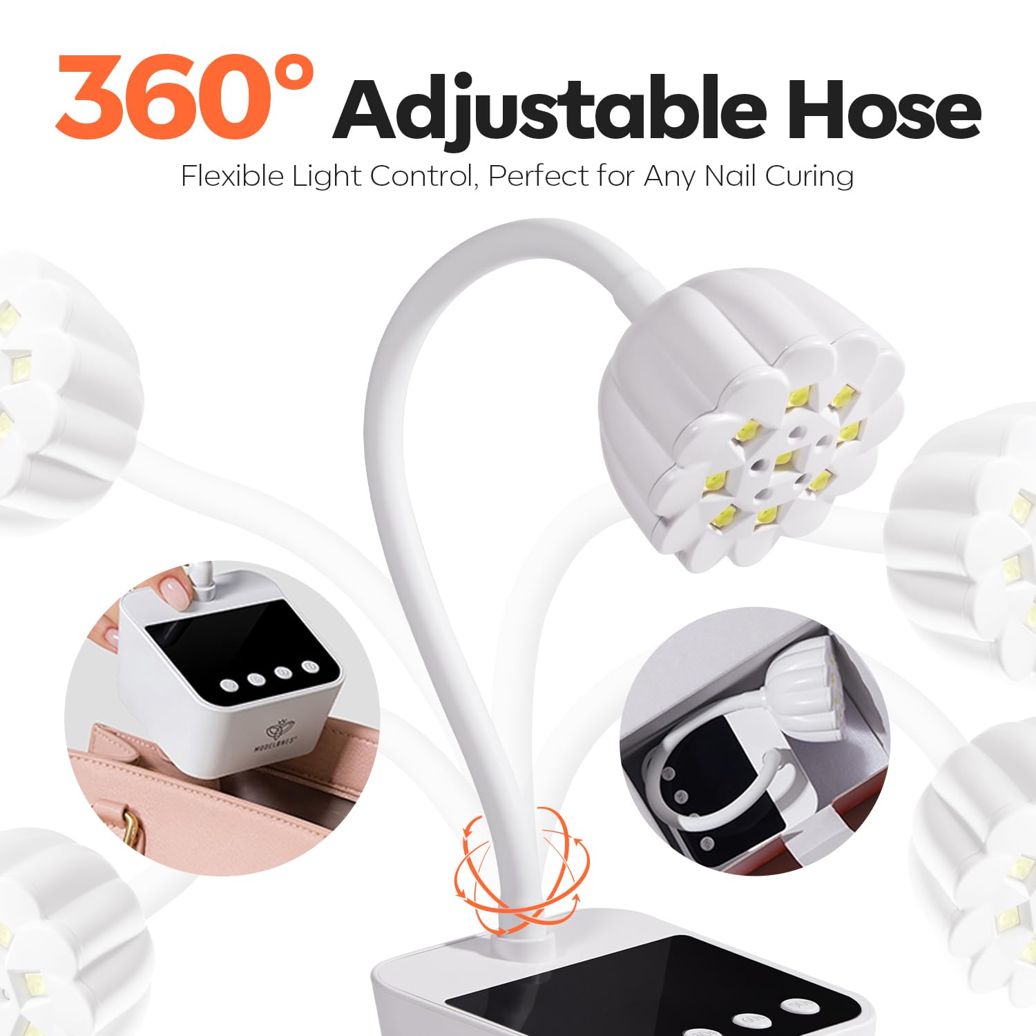 Modelones cordless UV nail lamp USB-C charging supports cordless use