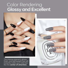 Modelones dip liquid set with bond for lasting adhesion.