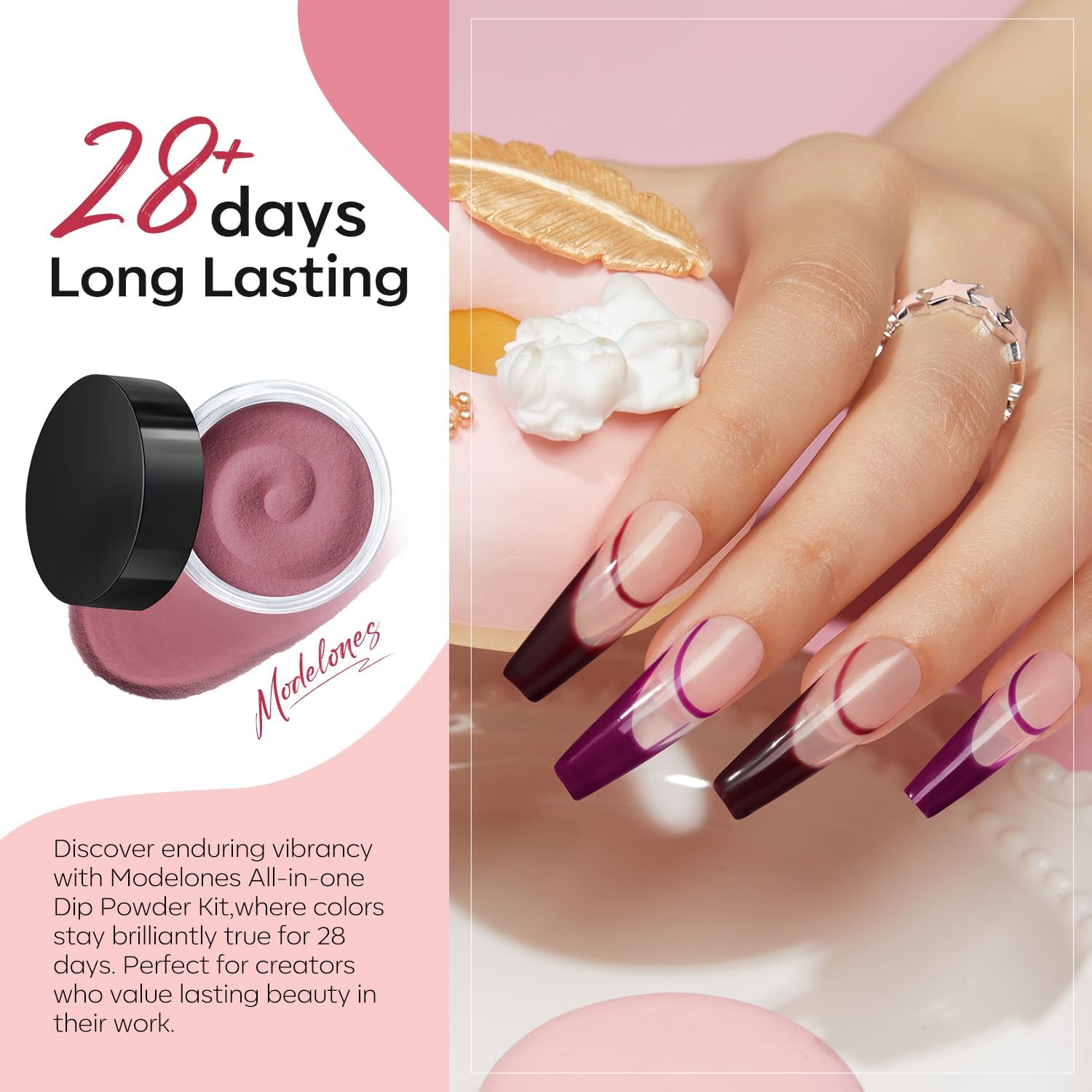 Modelones dip powder color collection demonstrates seasonal and mix-and-match nail looks