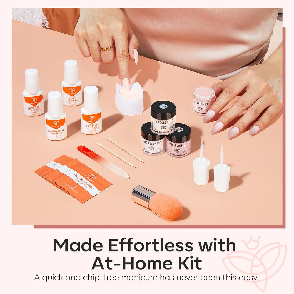Modelones glass nail file and brushes for precise application