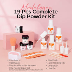 Modelones dip powder light pink bottle adds soft day-to-day wear