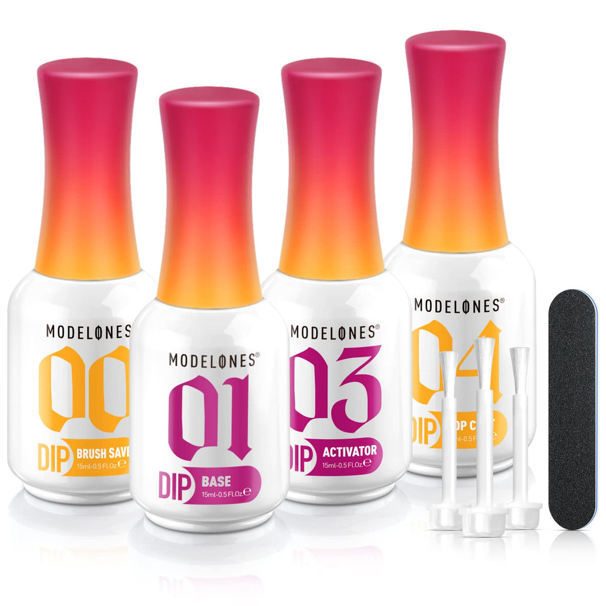 Modelones Dip Powder Liquid Set base coat emphasizes strong adhesion for a pristine manicure