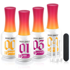 Modelones Dip Powder Liquid Set base coat emphasizes strong adhesion for a pristine manicure
