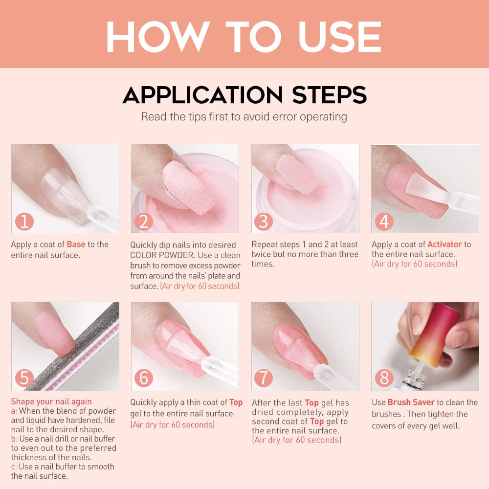 Modelones Dip Powder Liquid Set works without UV light, reducing lamp reliance during routine nails