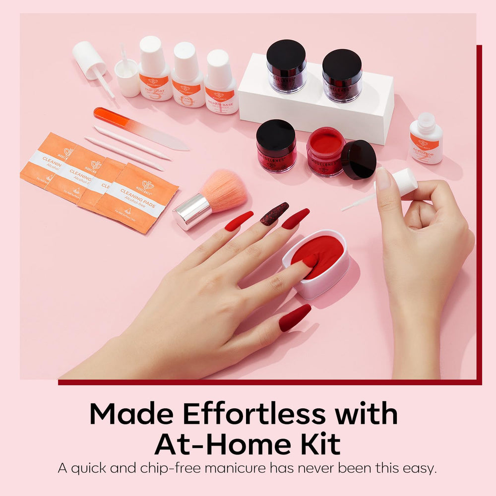 Modelones dip powder tools tray showing professional at-home manicure setup