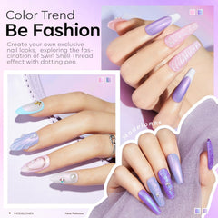 Modelones dotting-pen swirl-shell-effect enables precise at-home nail art.