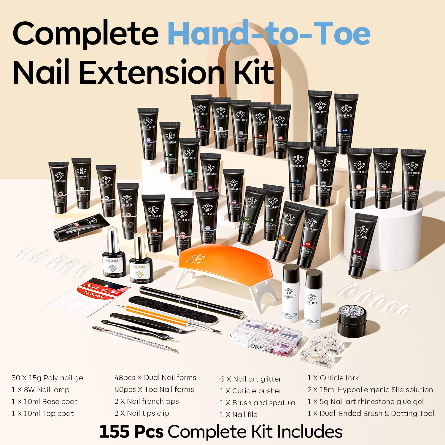 Modelones dual nail forms for customizable extensions