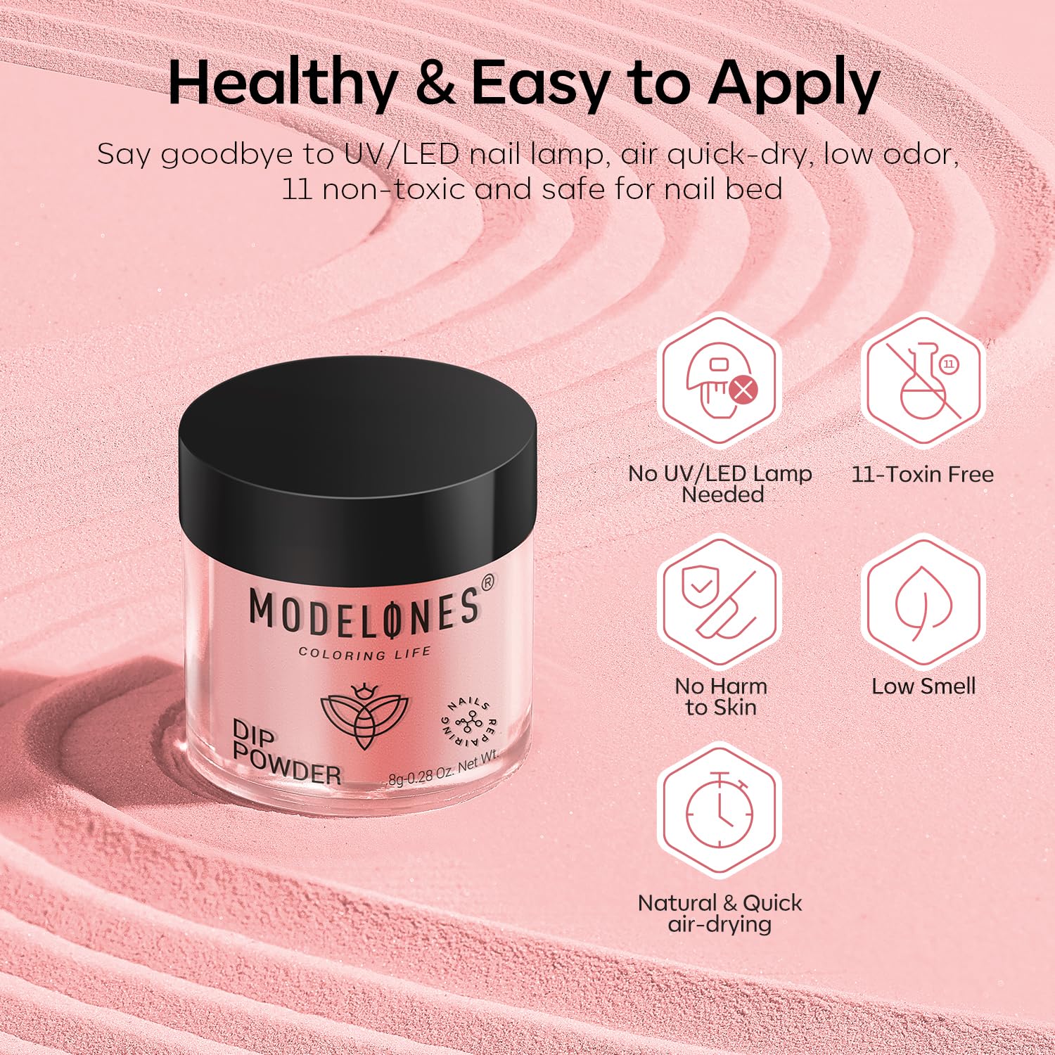 Modelones beginner-friendly instructions for effortless at-home manicure results.