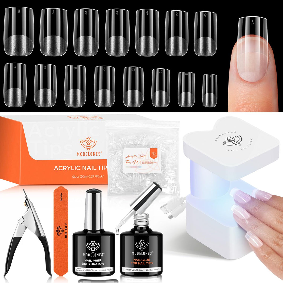 Modelones gel nail kit portable lamp for at home gel manicures and quick drying