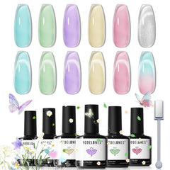 Modelones Gel Nail Polish Set packaging showing six bottles for gifting and trial use