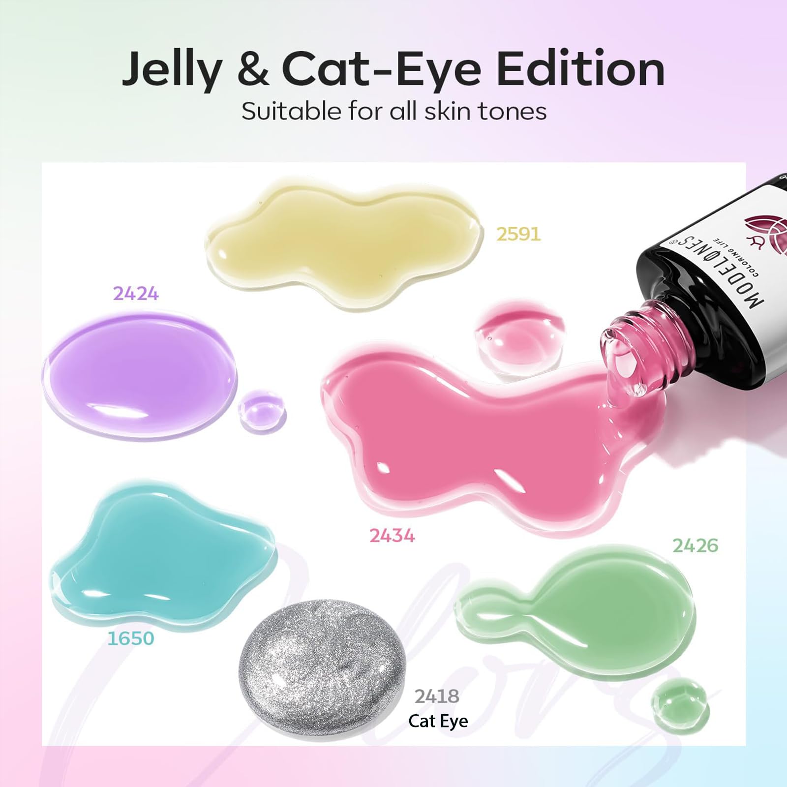 Modelones pastel pink jelly swatch shows translucent chic finish for versatile nails